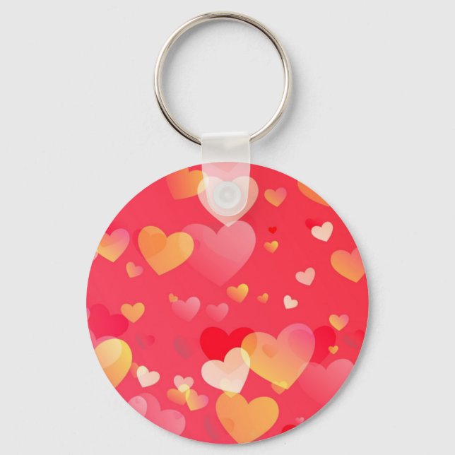 Trendy Red Heart Pattern Schlüsselanhänger (Vorderseite)