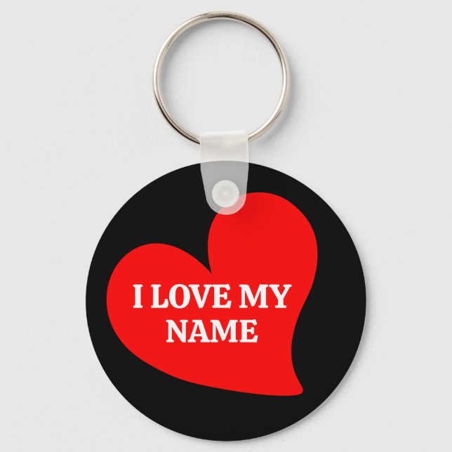 TRENDY RED HERART I LIEBE MEIN ROMANTISCHES TAL KE SCHLÜSSELANHÄNGER (Vorderseite)