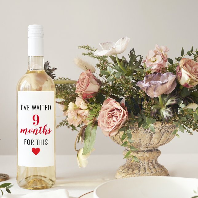 Trendy Red Post Pregnancy Funny Zitat Weinetikett (Von Creator hochgeladen)