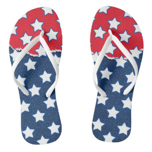Trendy Red White & Blue Stars America Flag Muster Flip Flops