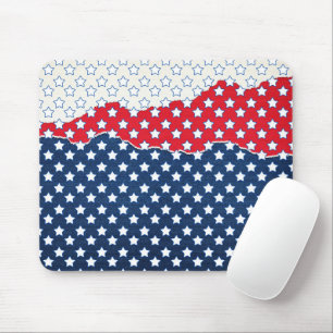 Trendy Red White & Blue Stars America Flag Muster Mousepad