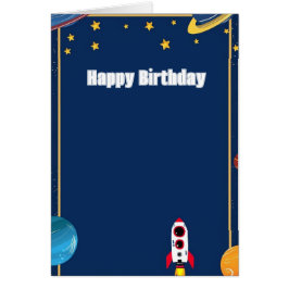 Trendy Red & White Rocket Grußkarte - Navy