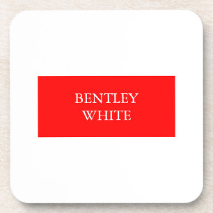 Trendy Red White Stilvoll Einfach Schlicht Ihren N Getränkeuntersetzer