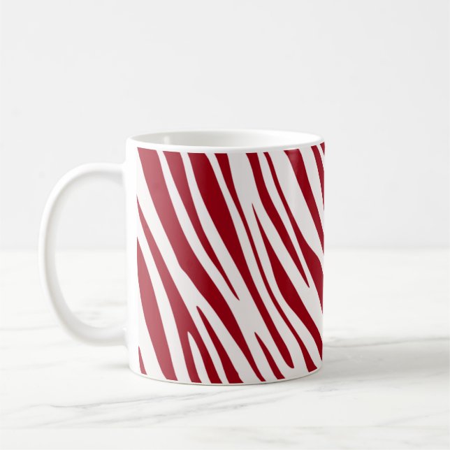 Trendy Red Zebra Animal Sripes Kaffeetasse (Links)