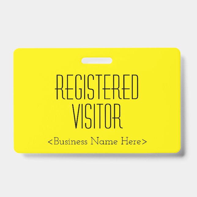 Trendy "REGISTERED VISITOR" Abzeichen Ausweis (Vorderseite)