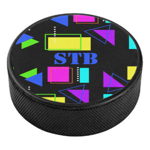 TRENDY RETRO 80er FASHION FARBFARBE ACHTGHTIES MON Eishockey Puck