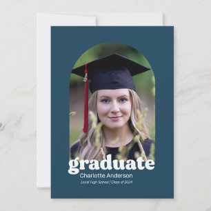 Trendy Retro Abschluss Ankündigung in der Marine