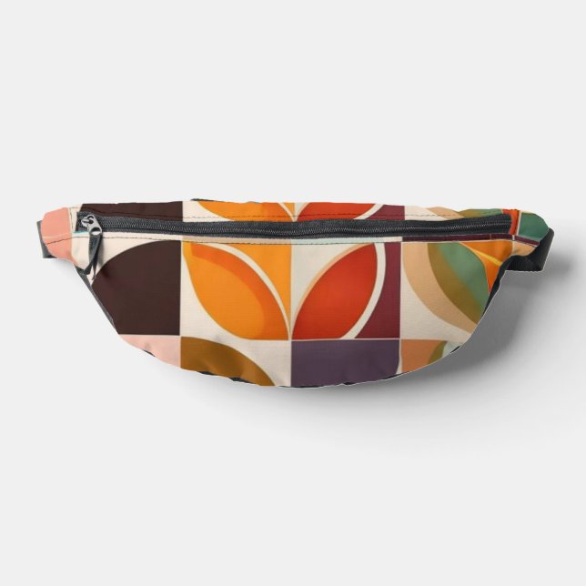 Trendy Retro Abstrakt Squares Collection Bauchtasche (Ablage )