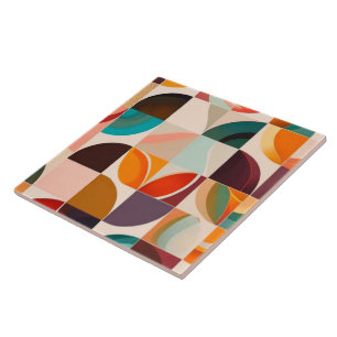 Trendy Retro Abstrakt Squares Collection Fliese