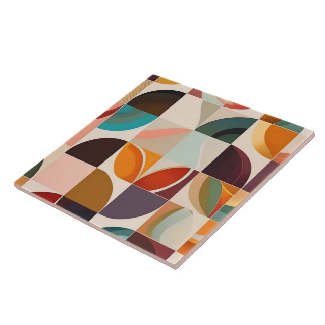 Trendy Retro Abstrakt Squares Collection Fliese (Seite)