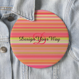 trendy Retro abstrakte Streifen Monogramm Button