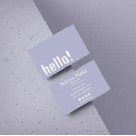 Trendy Retro Boho - Modernes lila und Weiß Visitenkarte