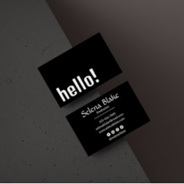 Trendy Retro Boho - Modernes Schwarz und Weiß Visitenkarte