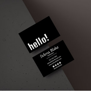 Trendy Retro Boho - Modernes Schwarz und Weiß Visitenkarte