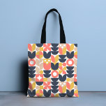 Trendy Retro Floral Pattern<br><div class="desc">Dieses elegante Retro-Design zeichnet sich durch ein geometrisches Blumenmuster in Pfirsich, Safran, dunkelgrau und beige auf weißem Hintergrund aus. #retro #chic #modern #floral #pattern #botanical #geometric #geometric #style #style #elegant #trendy #trendy #trendy #trendy #Tasche #bags #Tasche #handbags #accessoires #gips</div>
