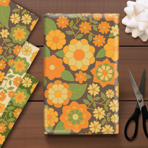 Trendy Retro Floral Pattern - funky Geschenkpapier Set