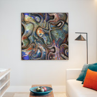 Trendy Retro Futuristic Marbled Waves Art Muster