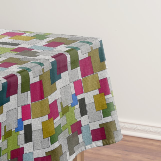 Trendy Retro Geometric Muster Rectangle Tischdecke (Beispiel)