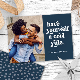 Trendy Retro Holiday Weihnachts-Fotokarte Feiertagskarte