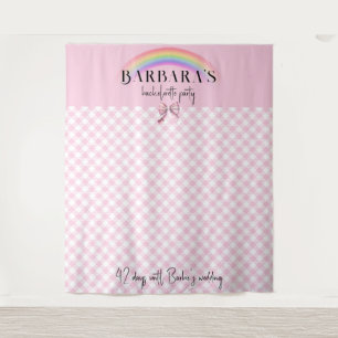 Trendy Retro Kariert Gingham Checkerboard Girly Pi Wandteppich