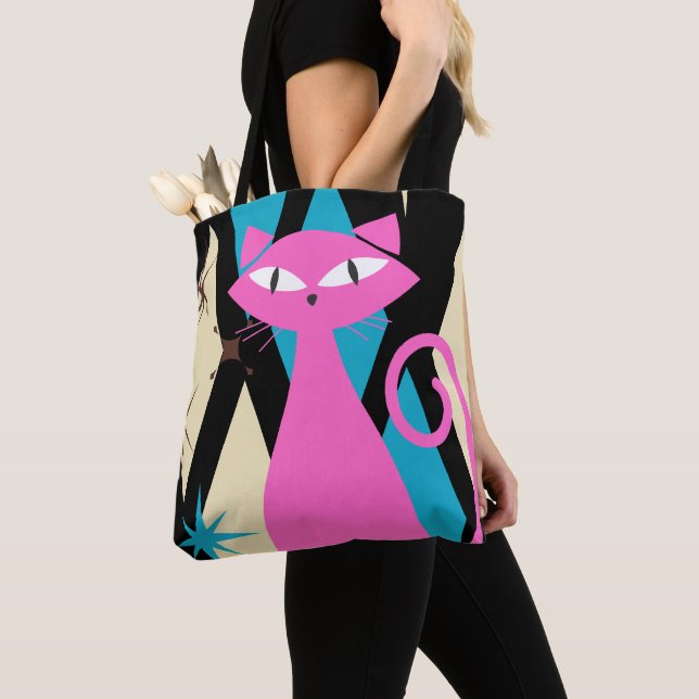 Trendy Retro Mitte Jahrhundert Moderne Coole Katze (Von Nahem)