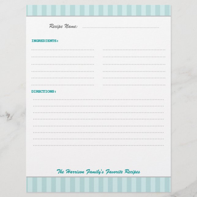 Trendy Retro Rezepte Binder Beilage (Vorderseite)