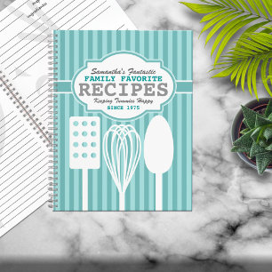 Trendy Retro Rezepte Personalisiert Notizbuch