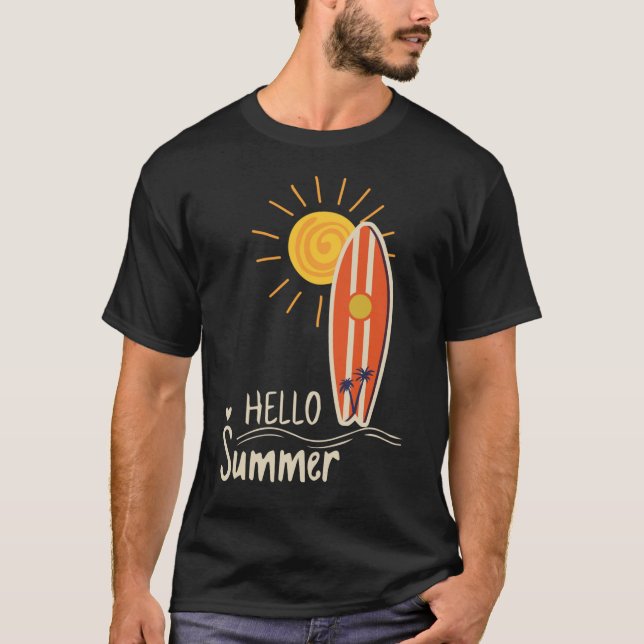 Trendy Retro Sommer Vibes T-Shirt (Vorderseite)
