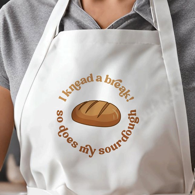 Trendy Retro Sourdough Brot Baker Funny Joke Lange Schürze (Modern funny sourdough bread enthusiast apron - the perfect gift for a baker *mockup is Ai generated)