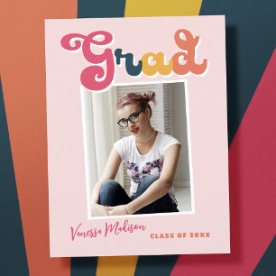 Trendy Retro Style Vintager Abschluss 1 Foto Postkarte