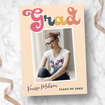 Trendy Retro Vintag Boho Typografie Foto Grad