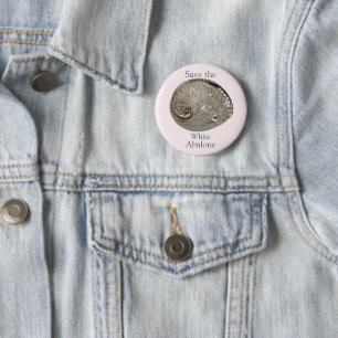 Trendy Rette das White Abalone-Aufklärungsfoto Button