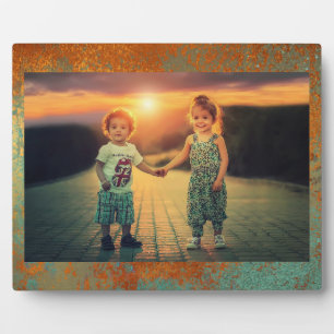 Trendy Rich Copper Patina Metallic Fotoplatte