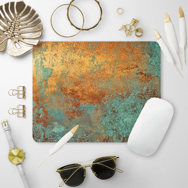Trendy Rich Copper Patina Metallic Mousepad (Von Creator hochgeladen)