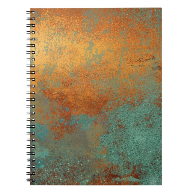 Trendy Rich Copper Patina Metallic Notizblock (Vorderseite)