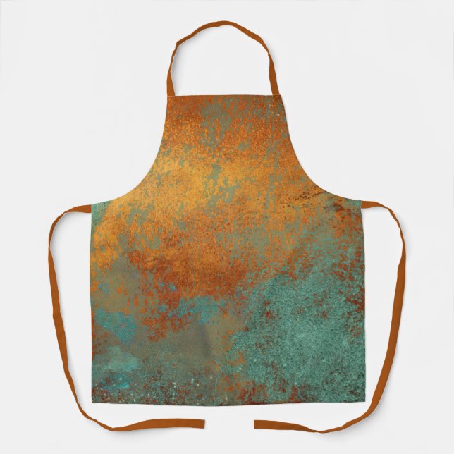 Trendy Rich Copper Patina Metallic Schürze (Vorderseite)