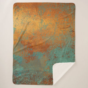 Trendy Rich Copper Patina Metallic Sherpadecke