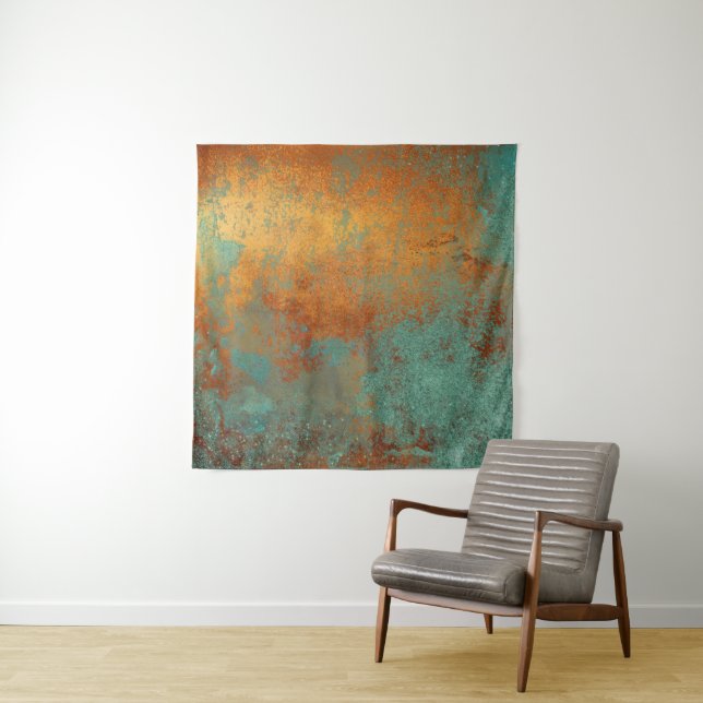 Trendy Rich Copper Patina Metallic Wandteppich (Beispiel)