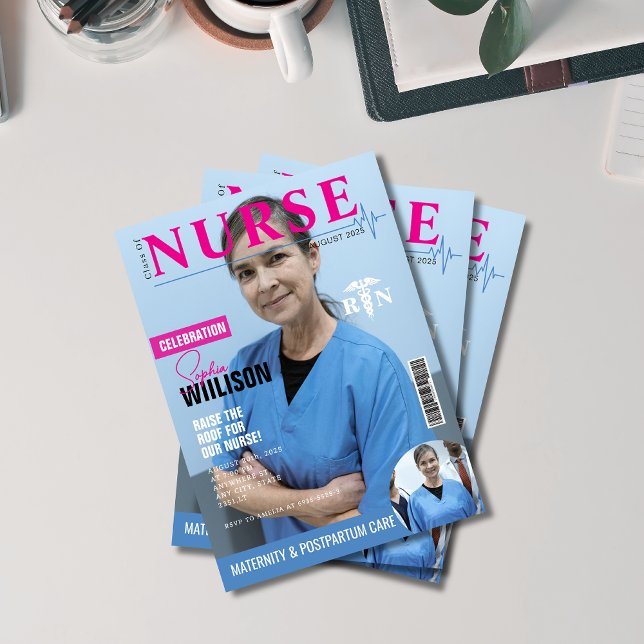 Trendy RN nurse Magazine Foto Abschluss Einladung (Von Creator hochgeladen)
