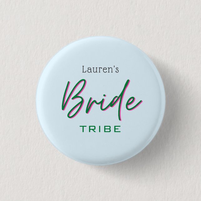 Trendy rosa und blaue Bribe Button (Vorderseite)