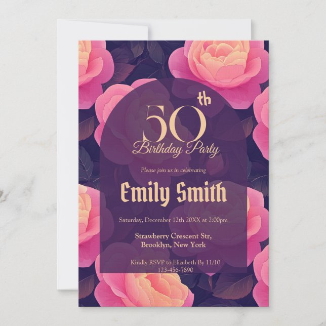 Trendy Rose Aesthetic Kids’ Birthday Einladung (Vorderseite)