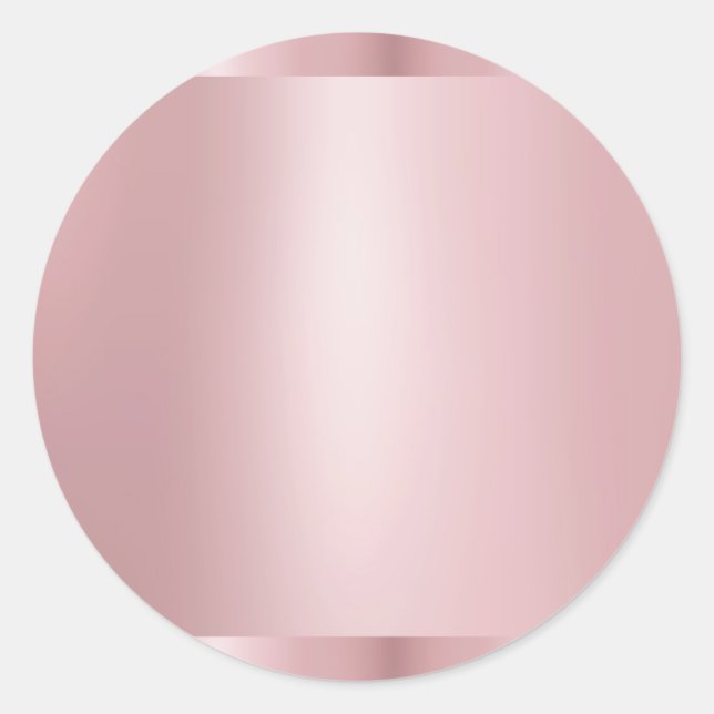 Trendy Rose Gold Blank Moderne Elegante Vorlage Runder Aufkleber (Vorderseite)
