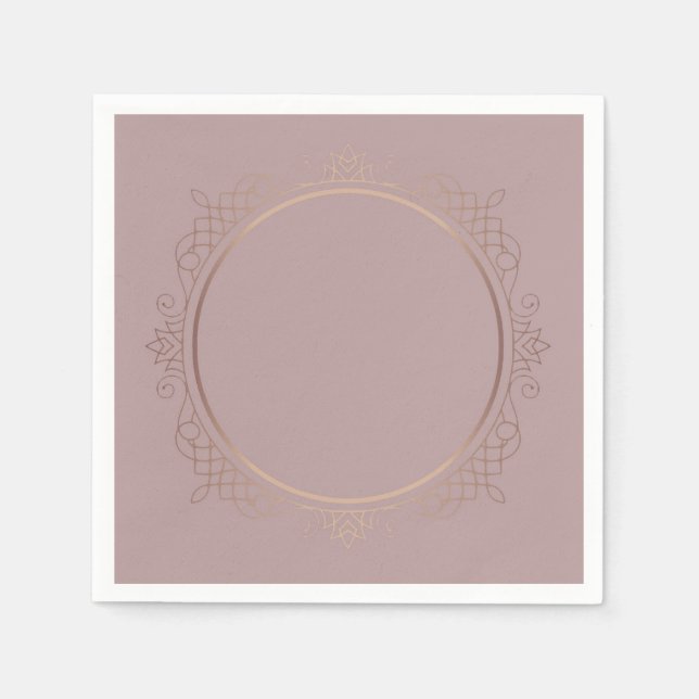 Trendy Rose Gold Custom Blank Template Elegant Serviette (Vorderseite)