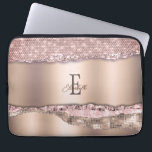 Trendy Rose Gold Diamonds Glitzer Monogram Laptopschutzhülle<br><div class="desc">Trendiges Goldmuster und Diamanten aus der Rose mit Ihrem Monogramm und Namen. Die perfekte coole Geschenkidee für sie bei jeder Gelegenheit.</div>