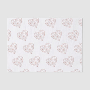 Trendy Rose Gold Foil Geometric Herzmuster Seidenpapier