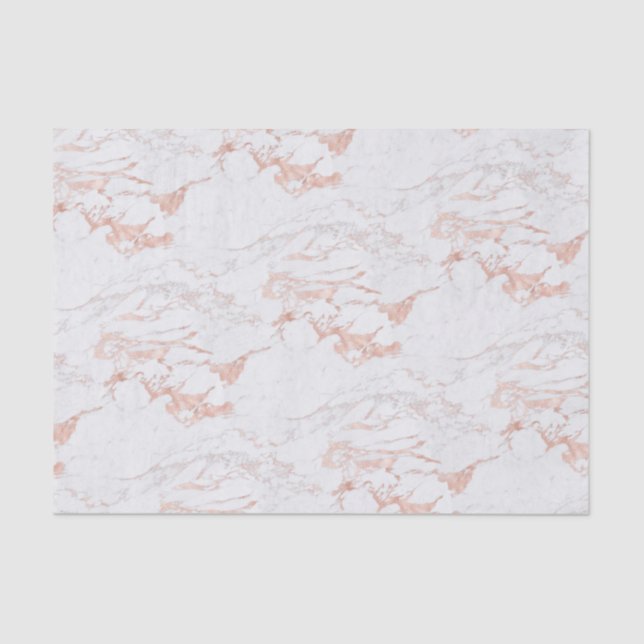 Trendy Rose Gold Foil Marmor Seidenpapier (Vorderseite)