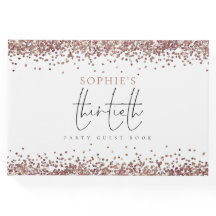 Trendy Rose Gold Glitzer 30. Geburtstag Party