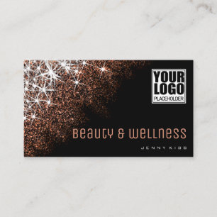 Trendy Rose Gold Glitzer Berufliches Wellness Visitenkarte