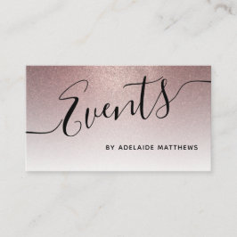 Trendy Rose Gold Glitzer Hochzeitsplaner Visitenkarte