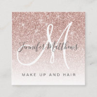 Trendy Rose Gold Glitzer Makeup Artist Hair Salon